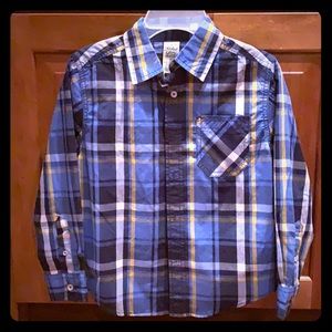 Boys long sleeve plaid colored shirt
